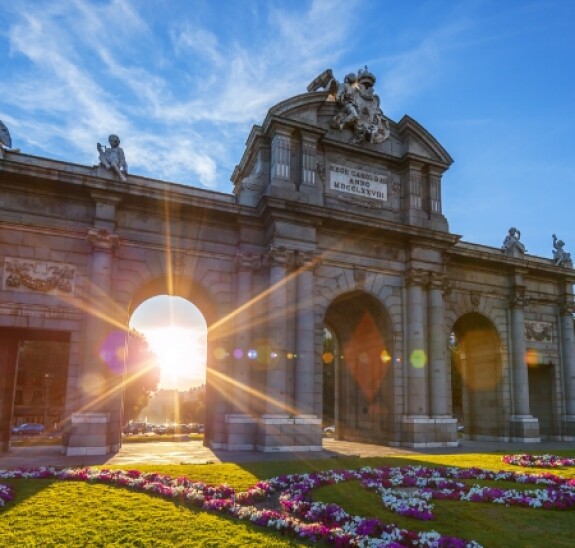 puerta de alcala located madrid spain